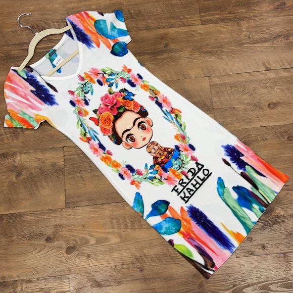 New Frida Kahlo Bodycon Mini Dress Mexican Style - Picture 5 of 6